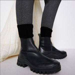 Zara leather ankle boots with vibram sole